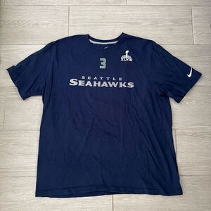 Nike 2013 Super Bowl XLVIII Seattle Seahawks Wilson 3 Jersey Shirt 2XL